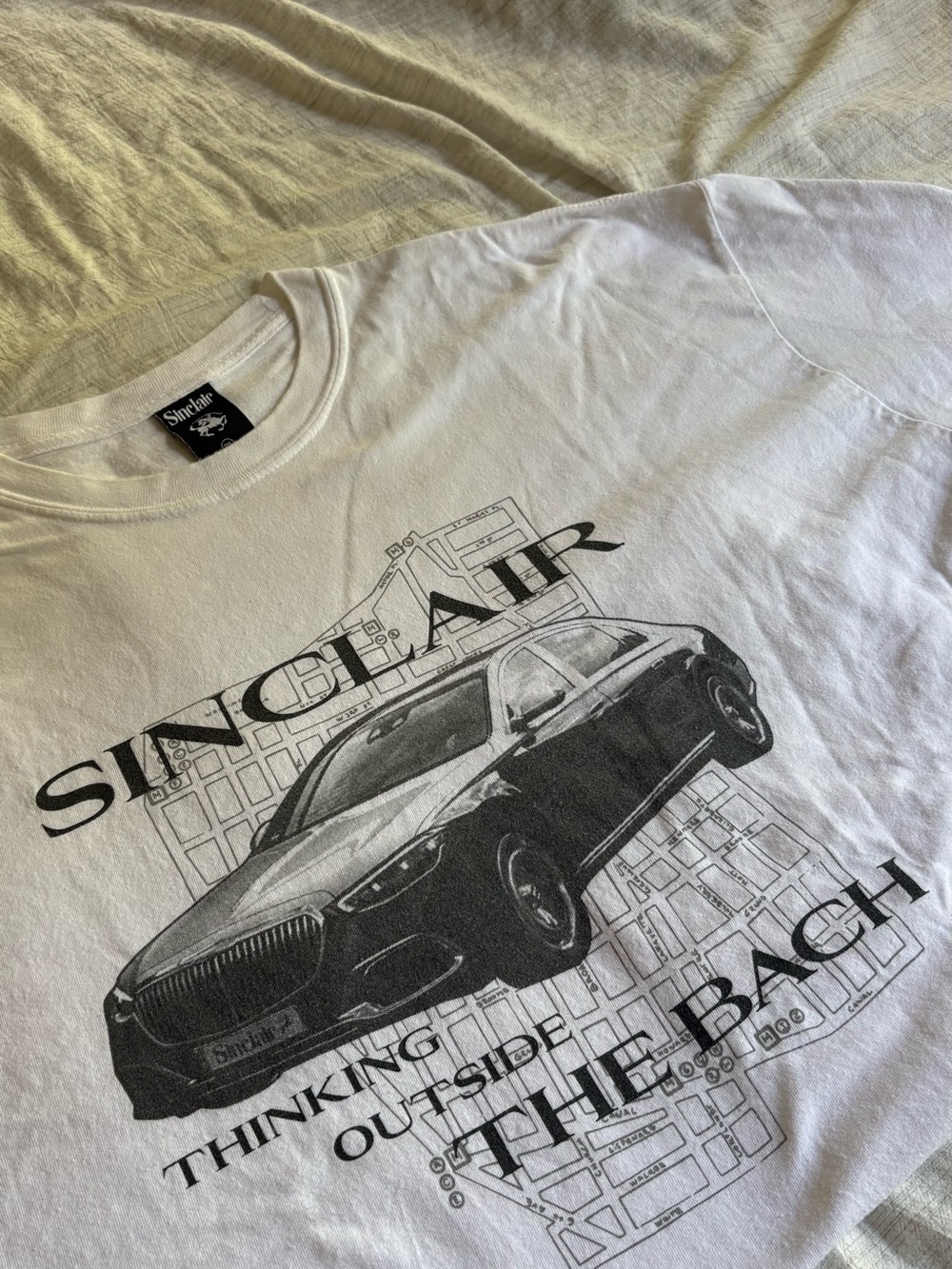 Sinclair White Graphic Crew Neck Shirt - Thinking Outside the Bach